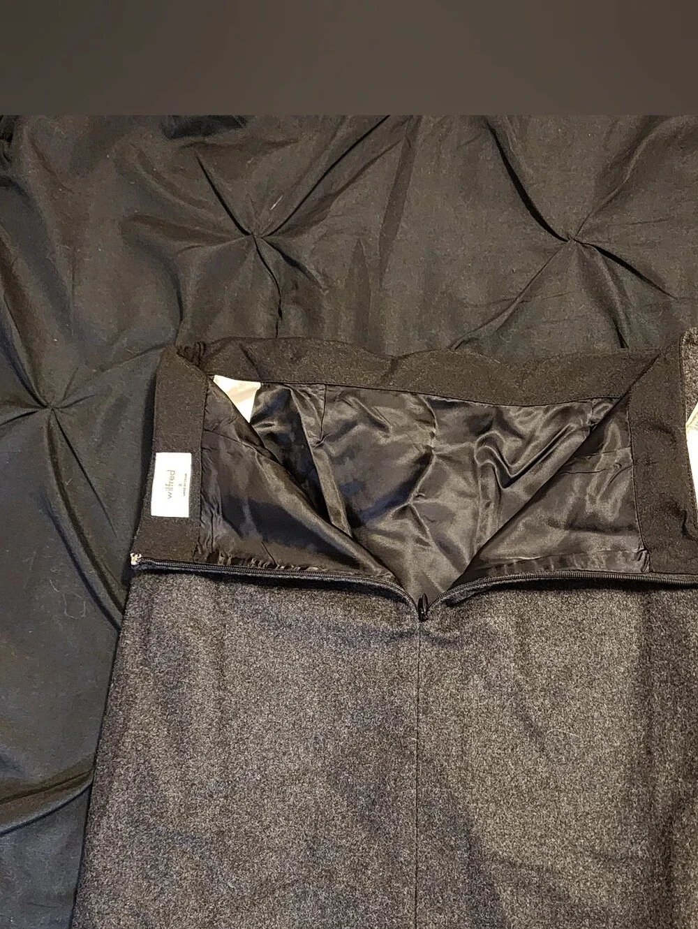 NEW Wilfred Doreen Wrap Skirt Size 8 Charcoal Wool Cashmere Tie Front NWT